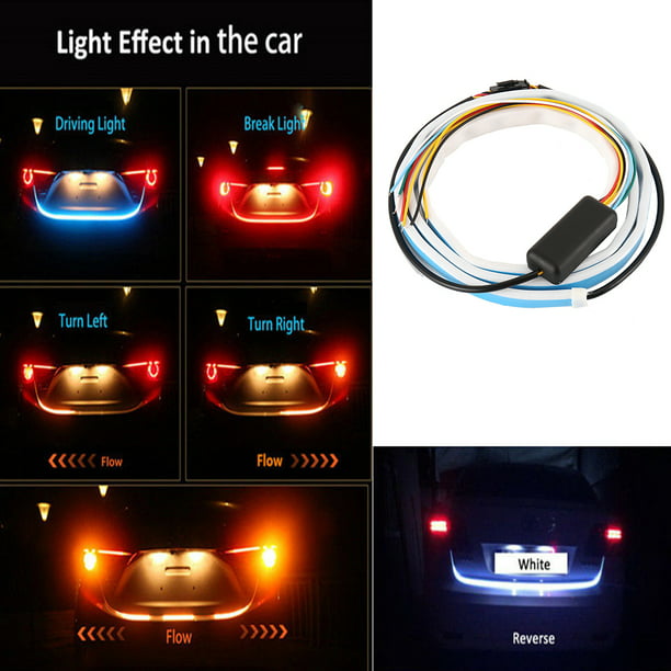 47 LED Car Truck Indicator Tail Brake Light Sequential Flowing Signal Lamp Bar
